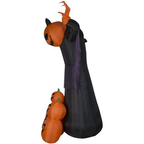  할로윈 용품Gemmy LightShow 9FT Halloween Projection Inflatable Fire and Ice Pumpkin Reaper Outdoor Decoration