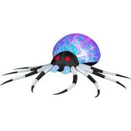 Gemmy Halloween Airblown Inflatable Spider, Kaleidoscope Lightshow Spider is 8 Feet Wide, Features Black and White Legs and MultiColor Kaleidoscope Lightshow Body