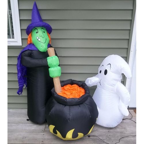  할로윈 용품Airblown Halloween Inflatable Witchs Brew Witch Cauldron Ghost 4ft. Yard Decor Gemmy