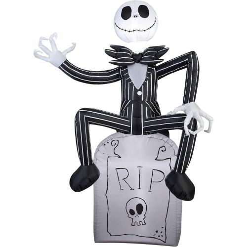  할로윈 용품Gemmy 6 Jack Skellington on Grave Stone Disney Nightmare Before Christmas Halloween Inflatable