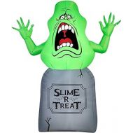 Halloween Inflatable 5 Slimer on Tombstone Ghost Busters Prop Decoration By Gemmy