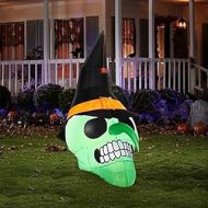 할로윈 용품Gemmy Halloween Inflatable 6 FT Evil Skull AIRBLOWN Outdoor Yard Prop