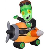 Gemmy 4ft. Hallowwen Inflatable Monster Pilot in Airplane Indoor/Outdoor Holiday Decoration