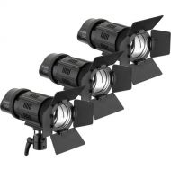 Genaray Contender LED Focusing Spot 3-Light Kit with Battery Module Kit (Daylight)