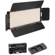 Genaray Ultra-Thin Bicolor 288 SMD LED On-Camera Light Basic Kit with Two Batteries and Dual Charger