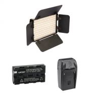 Genaray Ultra-Thin Bicolor 144 SMD LED On-Camera Light with Battery & Charger Kit