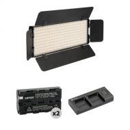 Genaray Ultra-Thin Bicolor 288 SMD LED On-Camera Light Kit with Two Batteries and Dual Charger