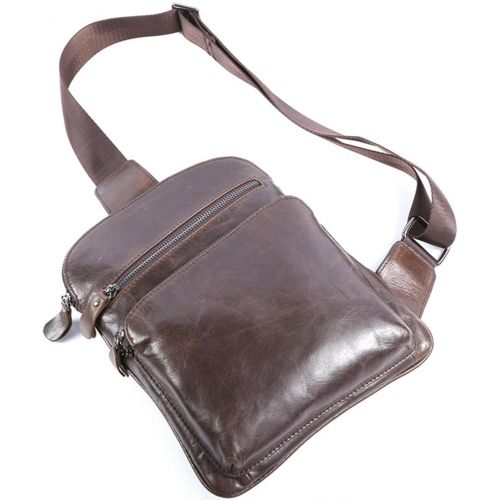  Genda 2Archer Old School Style Mens Leather Chest Pack Sling Crossbody Bag