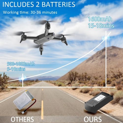  ALLCACA RC Drone 6-axis Gyro Quadcopter Optical Flow Positioning Drone with Double 720P HD Cameras, Altitude Hold, Headless Mode and 360° Flip, Black