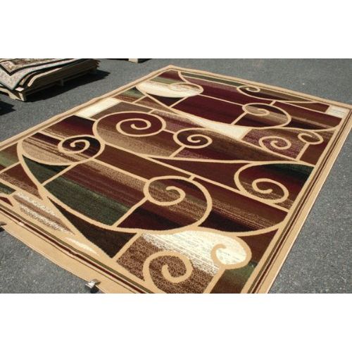  Generations Contemporary Modern Square and Circles Area Rug, 2 x 3, Brown/Beige