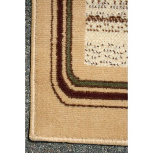  Generations Contemporary Modern Square and Circles Area Rug, 2 x 3, Brown/Beige