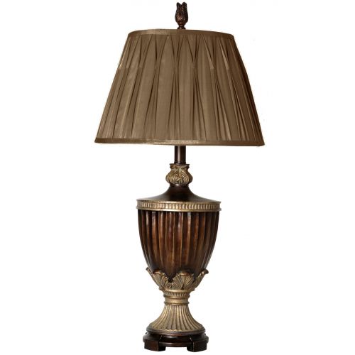 제네릭 Generic Sienna Table Lamp - Bronze Finish - Cream Fabric Shade