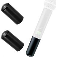 SB58 Microphone Cover Compatible with Shure SLX2 - SM58 BETA 58 PG Wireless Mic Battery Cap Cup, Black 2 Pack
