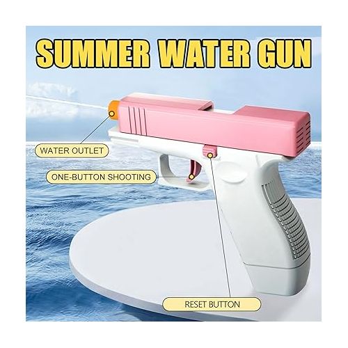 제네릭 2 Pack Water Gun for Kids - Squirt Guns Water Blaster Soaker 100CC Capacity Water Pistol Toys for Boys Girls Toddlers, Ideal Summer Gifts for Swimming Pool Beach Outdoor Water Toys (Blue Pink)