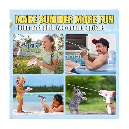 제네릭 2 Pack Water Gun for Kids - Squirt Guns Water Blaster Soaker 100CC Capacity Water Pistol Toys for Boys Girls Toddlers, Ideal Summer Gifts for Swimming Pool Beach Outdoor Water Toys (Blue Pink)