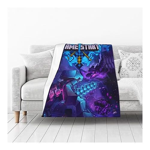 제네릭 Games Blanket, Anime Soft Throw Blanket Gaming Blanket for Bedroom Couch Sofa Bed 60