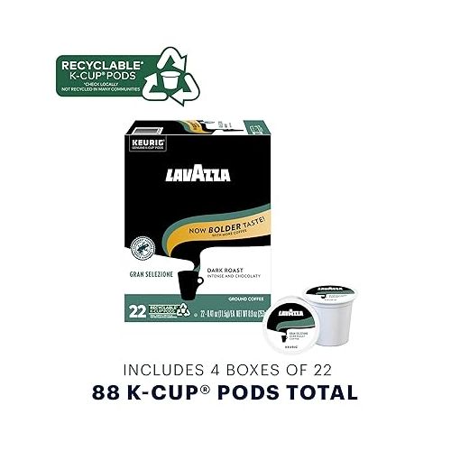제네릭 Lavazza Gran Selezione Single-Serve Coffee K-Cups for Keurig Brewer, Dark Roast, 88 capsules Value Pack, 100% Arabica