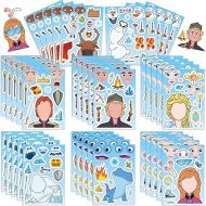 Frozen Stickers Birthday Party Favors, 40 Sheets Make Your Own Frozen Stickers, Make a Face Stickers Frozen Birthday Party Supplies for Frozen Birthday Party Decorations and Classroom Gifts