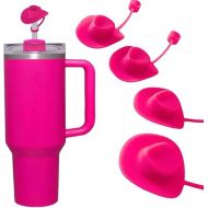 4 Pack 10mm Hot Pink Straw Cover Caps Stanley Straw Topper Yeti Rambler Straw Cap Stanley Cup Straw Cover Hydro Flask Straw Caps Stanley Toppers Stanley Accessories Straw Cover for Stanley Cup