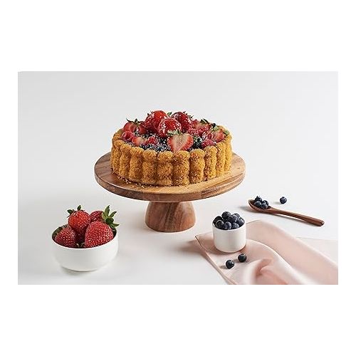 제네릭 2 in 1 Cake Stand and Cheese Charcuterie Board, Cupcake Stand for Afternoon Tea, Dessert Table Display Made of Wood, Ecologic Cupcake Holder, Beautiful Wedding Cake Stand, 10 inch Diameter