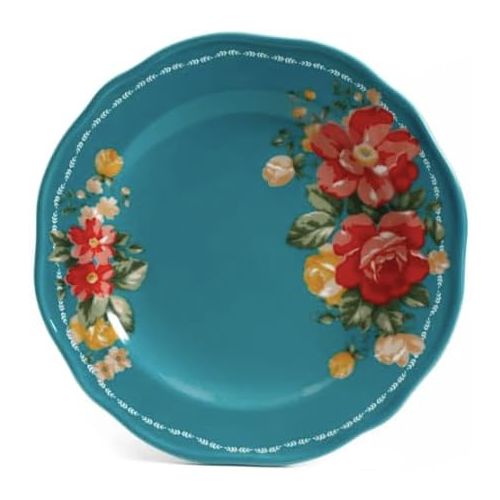 제네릭 The Pioneer Woman Dinnerware Set Vintage Floral 12-Piece, Teal