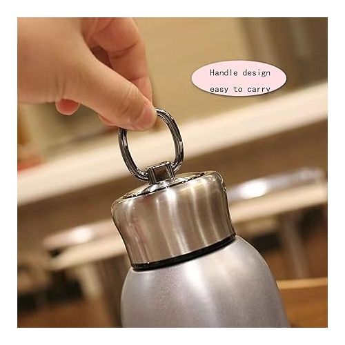 제네릭 Mini Vacuum Insulated Tumbler Small Stainless Steel Thermal Bottle Water Flask Thermos For Hot and Cold Drinks Travel Coffee Mug 10.2 oz/300ml Silver