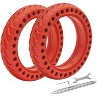 2 Pieces Solid Tire for gotrax gxl V2/gotrax XR for Xiaomi m365 Electric Scooter, 8.5 Inches Electric Scooter Wheels Replacement Honeycomb Tire for Mijia Mi m365 pro with Installation Tools, Red