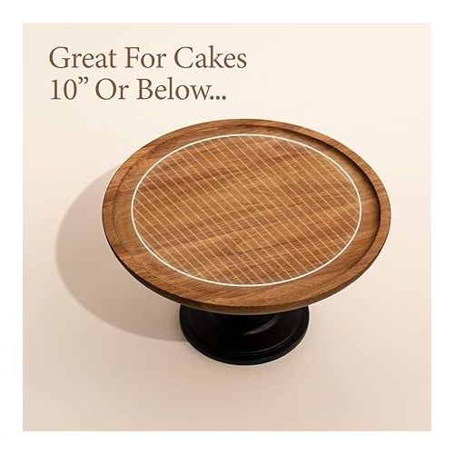 제네릭 Wood Cake Stand Cake & Cupcake Display for Home & Kitchen Weddings & Birthdays by Bunam, Black