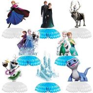 8 PCS Frozen Ice World Princess Honeycomb Centerpieces Winter Frozen Birthday Party Table Decoration Winter Children Baby Shower Toppers