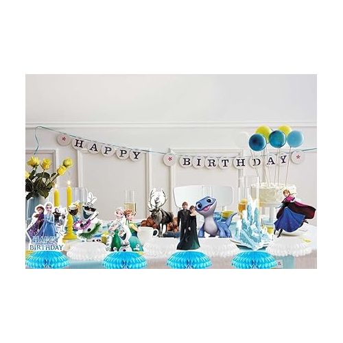 제네릭 8 PCS Frozen Ice World Princess Honeycomb Centerpieces Winter Frozen Birthday Party Table Decoration Winter Children Baby Shower Toppers