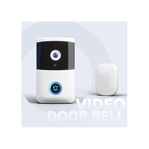 제네릭 Smart Wireless Remote Video Doorbell - Intelligent Visual Doorbell, Fashion Home HD Night Vision, WiFi Security Door Doorbell for Home