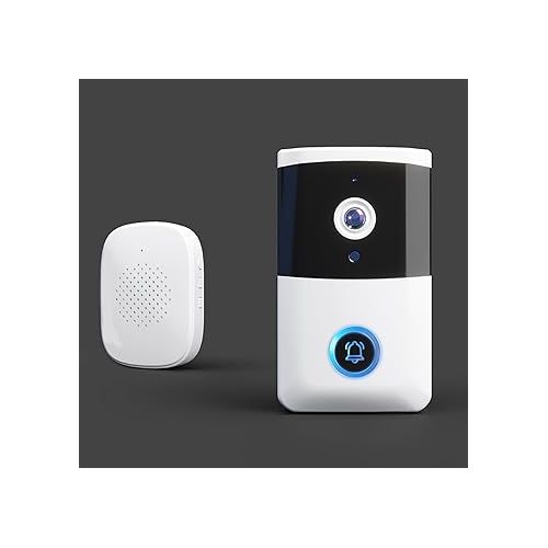 제네릭 Smart Wireless Remote Video Doorbell - Intelligent Visual Doorbell, Fashion Home HD Night Vision, WiFi Security Door Doorbell for Home