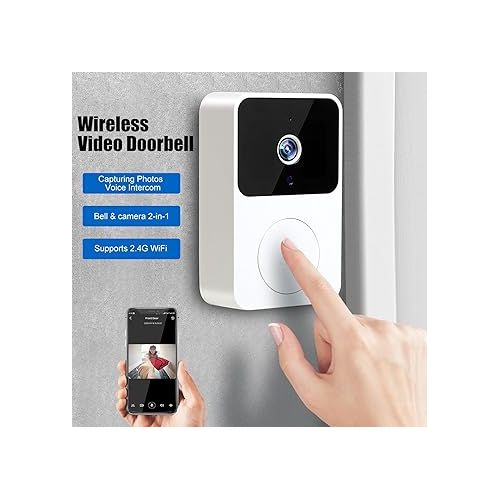 제네릭 Smart Doorbell - Smart Wireless Remote Video Doorbell, 2024 Newly Intelligent Visual Doorbell, Home HD Night Vision WiFi Security Door Doorbell, for Home & Office