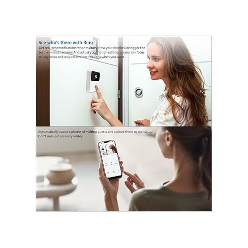 제네릭 Smart Doorbell - Smart Wireless Remote Video Doorbell, 2024 Newly Intelligent Visual Doorbell, Home HD Night Vision WiFi Security Door Doorbell, for Home & Office