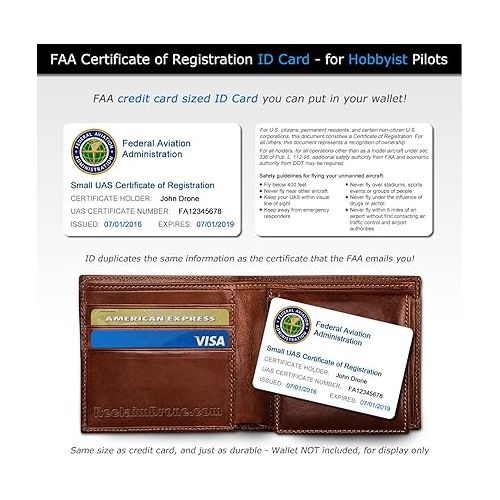 제네릭 Yuneec Mantis Q - FAA Drone Identification Bundle - Labels (3 Sets of 3) + FAA UAS Registration ID Card for Hobbyist Pilots