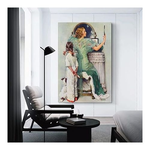 제네릭 Vintage Norman Rockwell Art Oil Painting Poster (4) Canvas Wall Art Prints for Wall Decor Room Decor Bedroom Decor Gifts Posters 16x24inch(40x60cm) Unframe-style