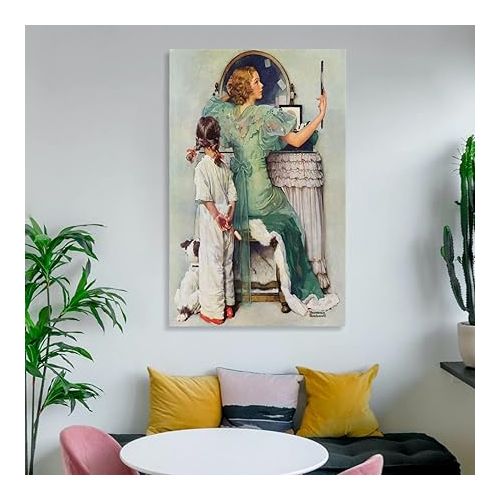 제네릭 Vintage Norman Rockwell Art Oil Painting Poster (4) Canvas Wall Art Prints for Wall Decor Room Decor Bedroom Decor Gifts Posters 16x24inch(40x60cm) Unframe-style