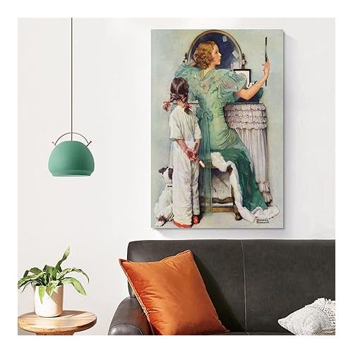 제네릭 Vintage Norman Rockwell Art Oil Painting Poster (4) Canvas Wall Art Prints for Wall Decor Room Decor Bedroom Decor Gifts Posters 16x24inch(40x60cm) Unframe-style