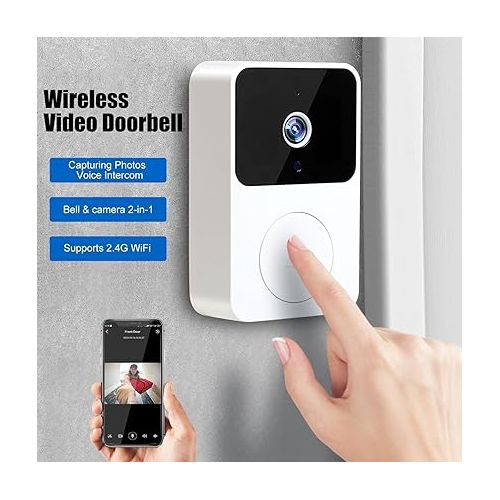 제네릭 Lightning Deals of Today Prime Clearance Smart Doorbell Smart Wireless Remote Video Doorbell Intelligent Visual Doorbell Home HD Night Vision WiFi Security Door Doorbell Daily Deals Clearance