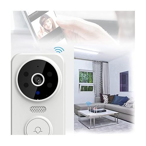 제네릭 2024 Upgrade Smart Remote Video Doorbell with Chime, Security Doorbell Smart Doorbell with Hd Night Vision, 2-Way Audio, App Control, Remote Access for Houses & Apartments