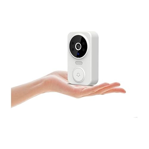 제네릭 Smart Video Doorbell Camera Wireless, Wireless Intelligent Visual WiFi Video Doorbell with Chime Ringer, Indoor/Outdoor Surveillance with Human Detection, 2-Way Audio, Night Vision Battery Powered