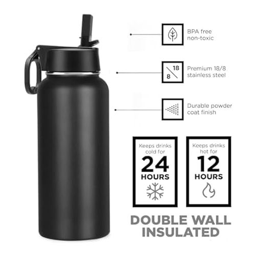 제네릭 32oz Stainless Steel Insulated Vacuum Flask Sports Water Bottle | Hydro Elevation