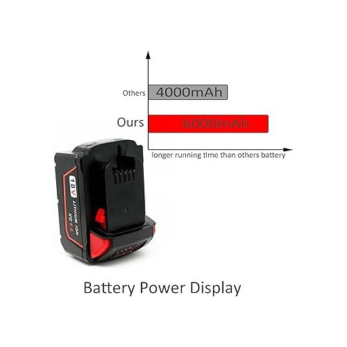 제네릭 2 Packs 6.0Ah M18 Battery Replace for Milwaukee M18 Battery Compatible with 48-11-1820 48-11-1850 48-11-1860 48-11-1828