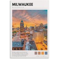 Milwaukee Photo Poster Canvas Art Print Office Home Bedroom Decor Gifts Mural Poster12x18inch(30x45cm) Unframe-style