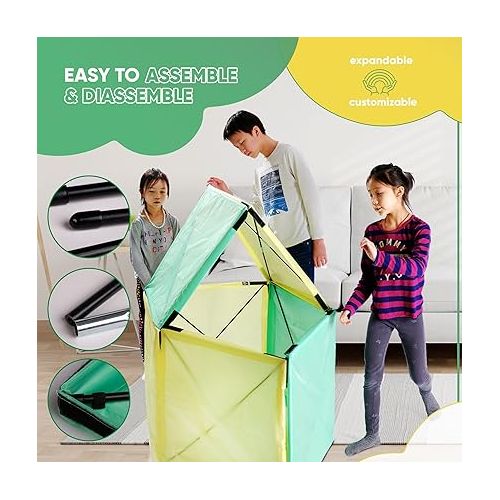 제네릭 Epic Fun Forts Build Your Own Fort for Kids Ages 5-12 Years, Outdoor & Indoor Fort Building Kit Made of Metal Self-Standing Construction & Polyester - STEM Play Fort for Boys & Girls