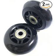 GSHFIGHTING Black 2 Wheels Sets Luggage Suitcase Wheels Replacement 75mm x 24mm/2.95