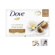 Dove Beauty Bar Skin Cleanser for Gentle Soft Skin Care Shea Butter More Moisturizing Than Bar Soap 3.75 oz 16 Bars