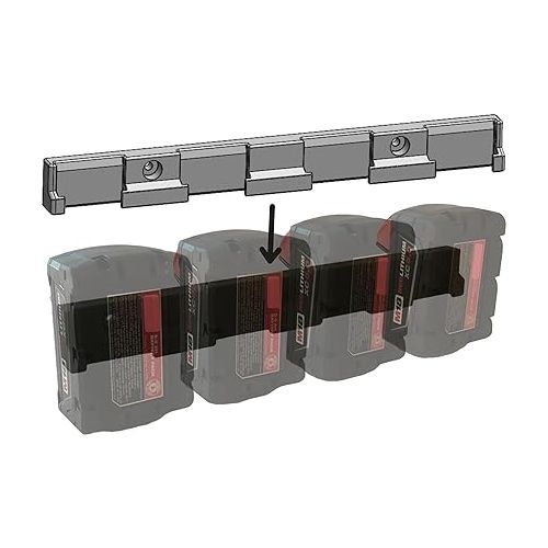 제네릭 Battery Holder for 4x Milwaukee 18V Batteries | M18 Battery Holder Milwaukee | Battery Storage for Milwaukee 18V | Wall Mount for Milwaukee M18 Batteries