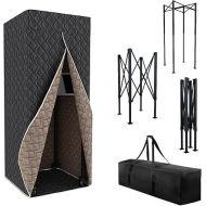 Portable Foldable Recording Vocal Booth Studio Equipment for Crisp Dry Echo Free Vocals at Home & On the Road - Easy to Assemble & Travel Bag Included (Standard, Black Pro)