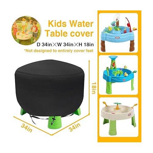 제네릭 QUYCIFYUS Kids Water Table Cover Suitable for Step2 Rain Showers Splash Pond Water Table， Waterproof and Dustproof UV Protection Outdoor Toy Cover Heavy Duty 600D Oxford Cover (Cover Only)